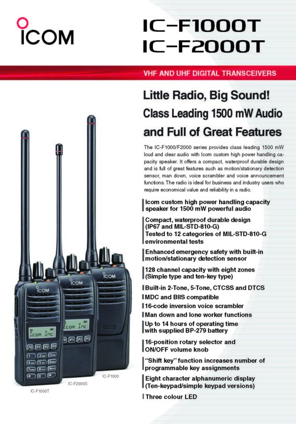 ICOM F1000T - Image 3